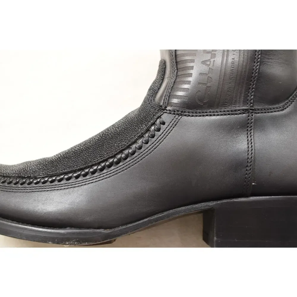 Cuadra Men's Black Stingray Laser Woven Narrow Sq. Toe Boot CU783 US Size 11 EE